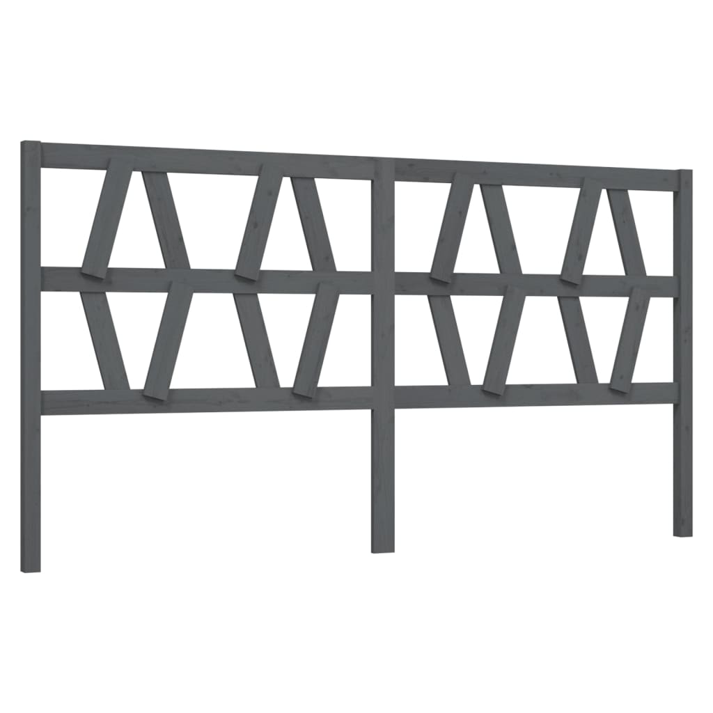 Uzglavlje za krevet sivo 206 x 4 x 100 cm od masivne borovine
