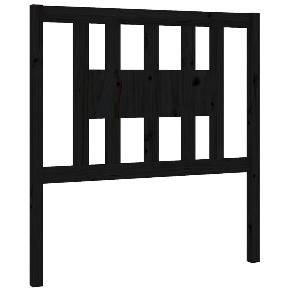 Uzglavlje crno 96 x 4 x 100 cm od masivne borovine