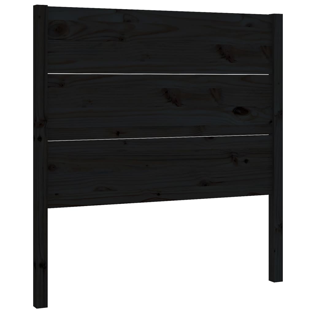 Uzglavlje crno 96 x 4 x 100 cm od masivne borovine