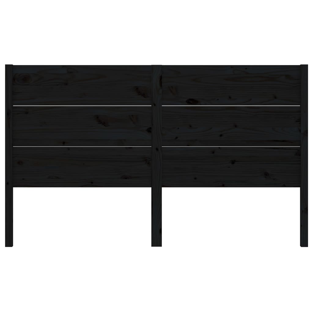 Uzglavlje crno 206 x 4 x 100 cm od masivne borovine