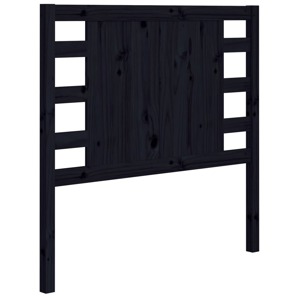 Uzglavlje crno 96 x 4 x 100 cm od masivne borovine