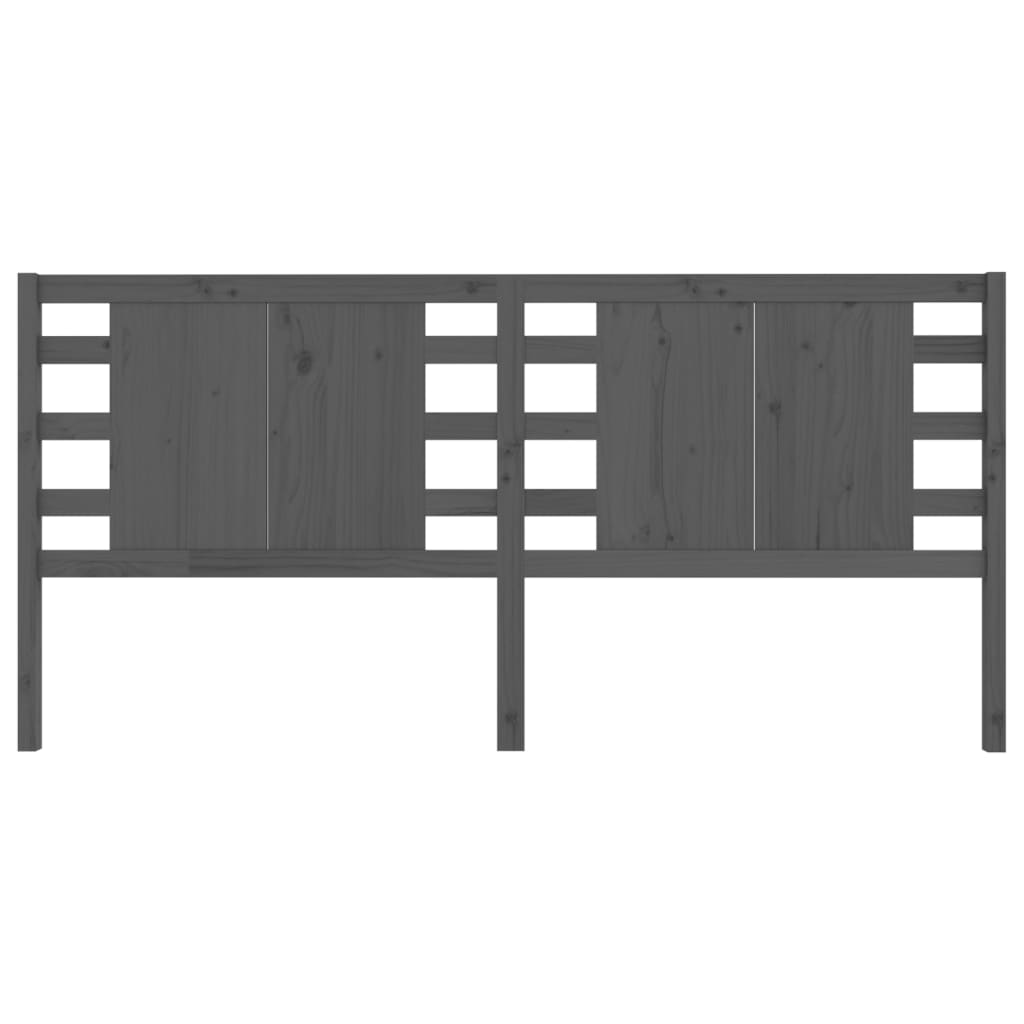 Uzglavlje sivo 126 x 4 x 100 cm od masivne borovine