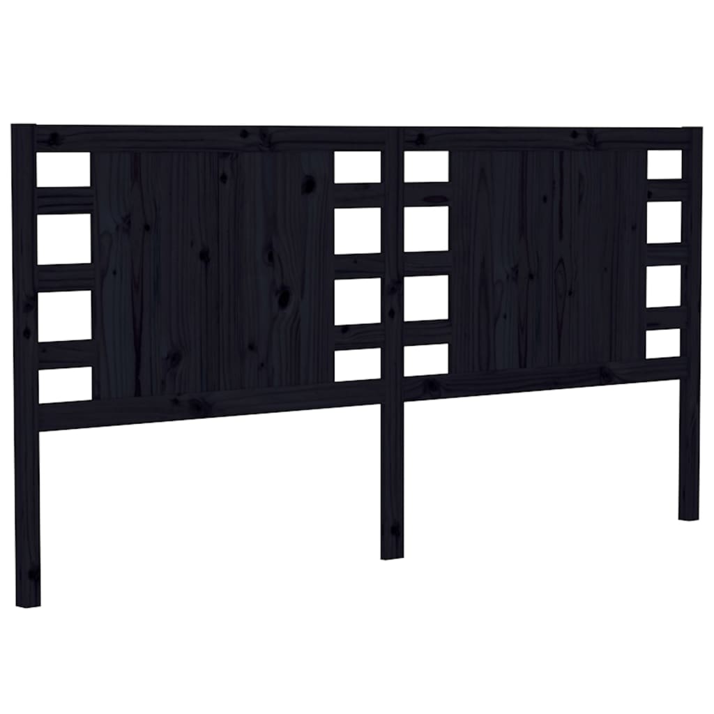 Uzglavlje crno 206 x 4 x 100 cm od masivne borovine