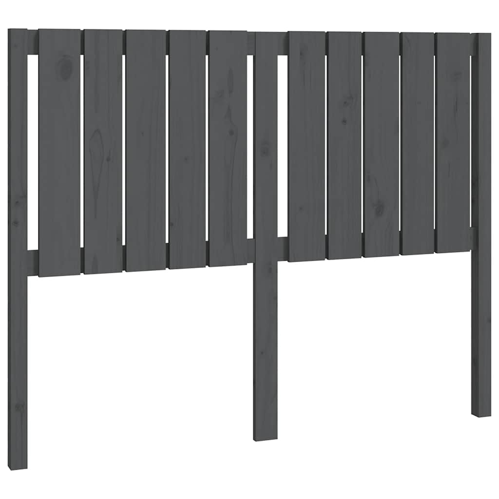 Uzglavlje za krevet sivo 125,5 x 4 x 100 cm od masivne borovine