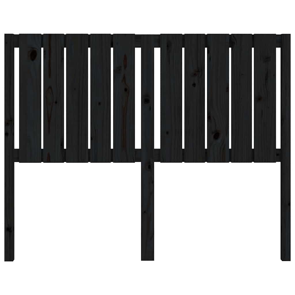 Uzglavlje za krevet crni 125,5 x 4 x 100 cm od masivne borovine