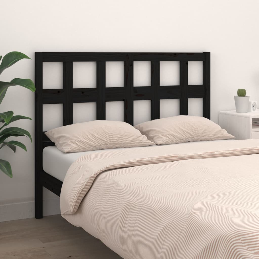 Uzglavlje za krevet crno 165,5 x 4 x 100 cm od masivne borovine