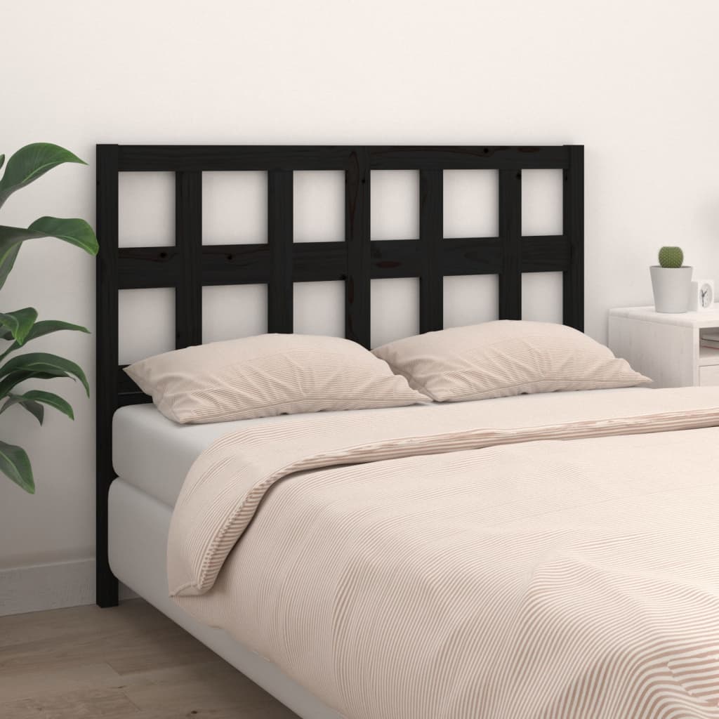 Uzglavlje za krevet crno 165,5 x 4 x 100 cm od masivne borovine