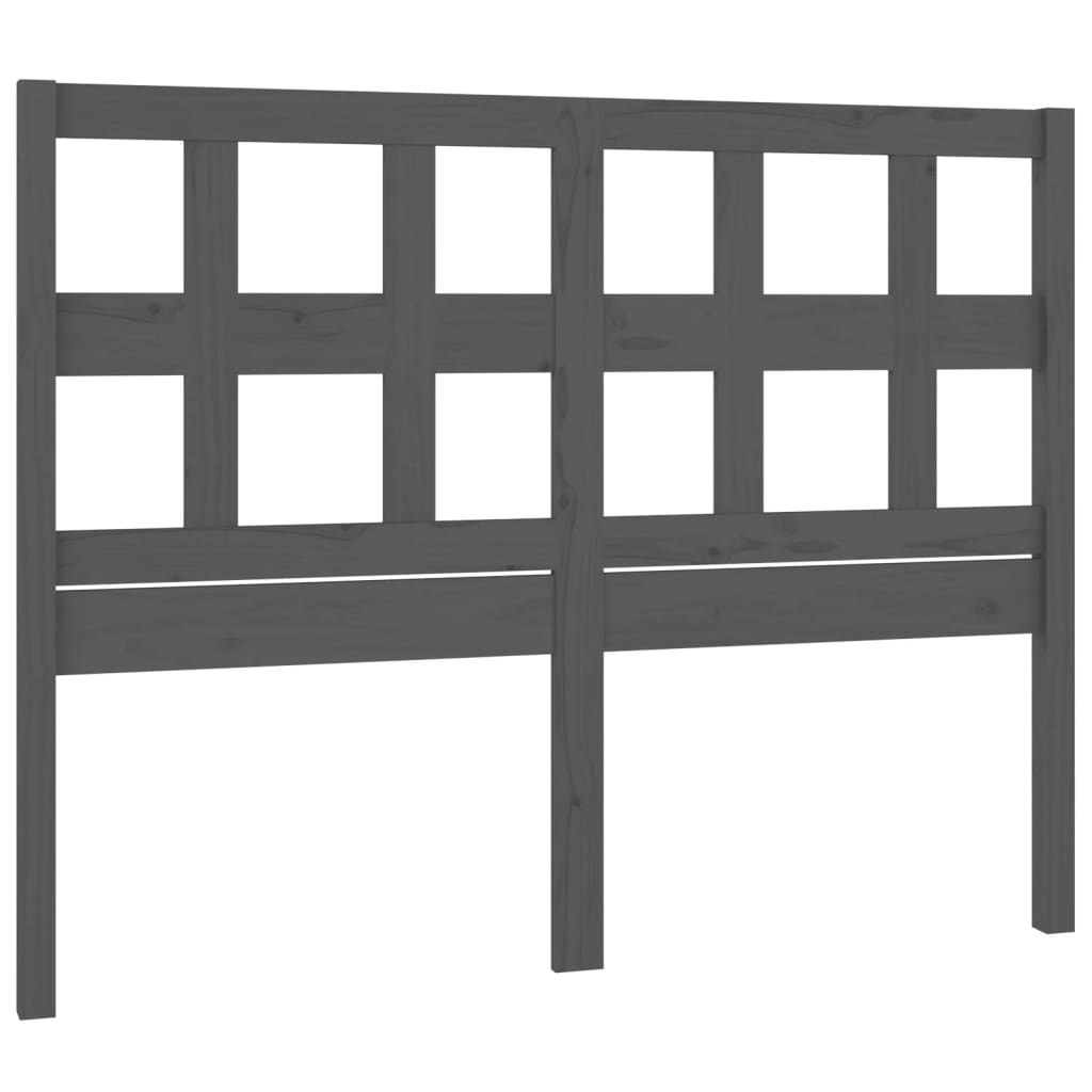 Uzglavlje za krevet sivo 205,5 x 4 x 100 cm od masivne borovine