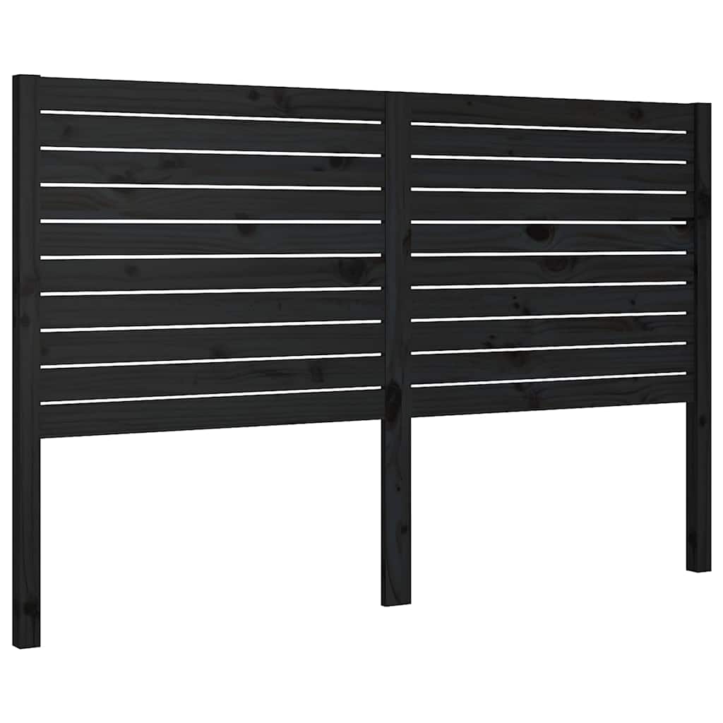 Uzglavlje za krevet crno 126 x 4 x 100 cm od masivne borovine