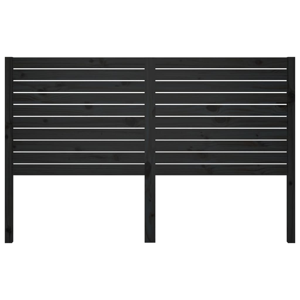 Uzglavlje za krevet crno 126 x 4 x 100 cm od masivne borovine