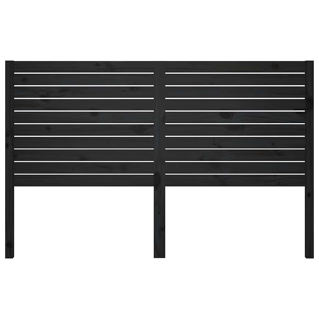 Uzglavlje za krevet crno 126 x 4 x 100 cm od masivne borovine