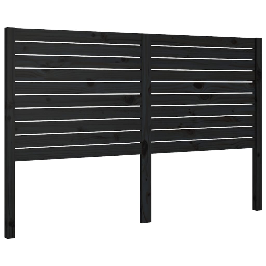 Uzglavlje za krevet crno 166 x 4 x 100 cm od masivne borovine