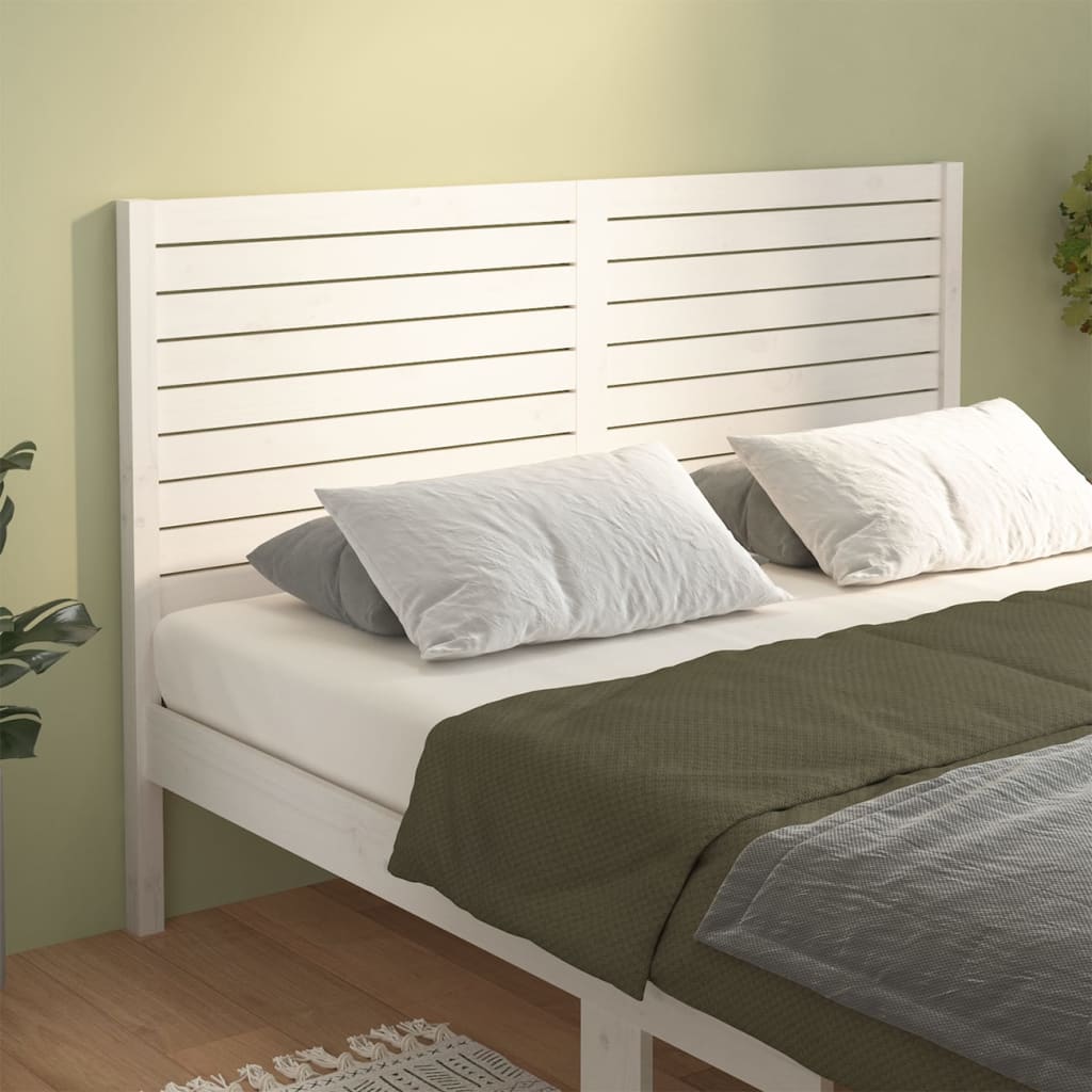 Uzglavlje za krevet bijelo 186 x 4 x 100 cm od masivne borovine