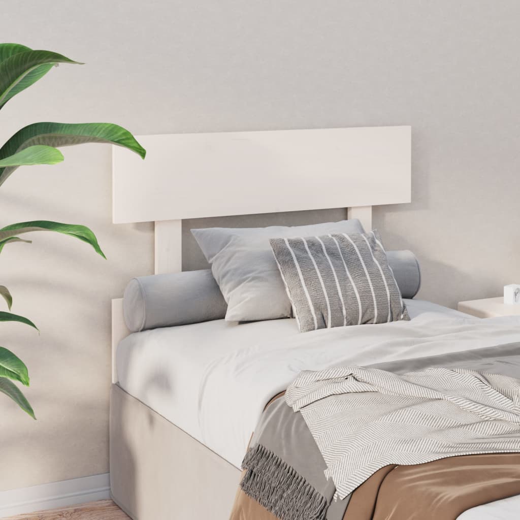 Uzglavlje za krevet bijelo 103,5x3x81 cm od masivne borovine