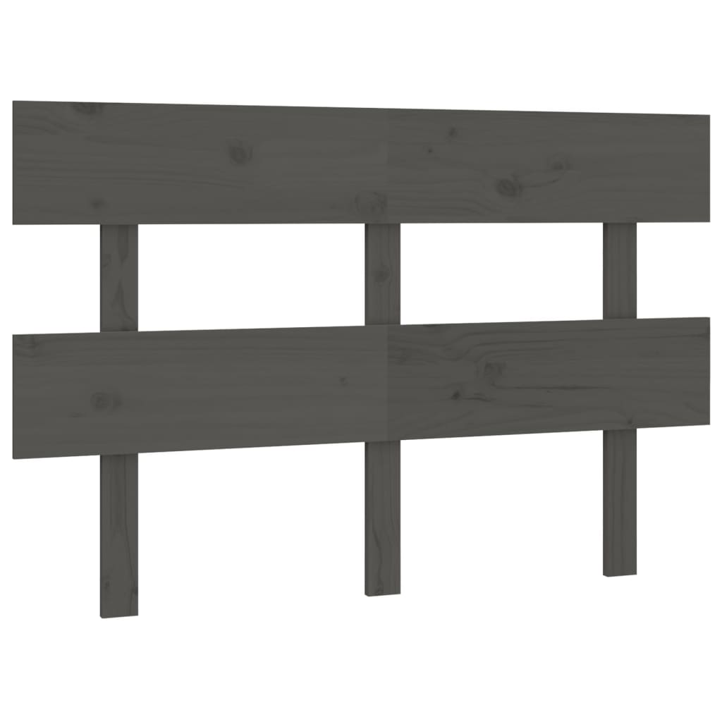 Uzglavlje za krevet sivo 124 x 3 x 81 cm od masivne borovine