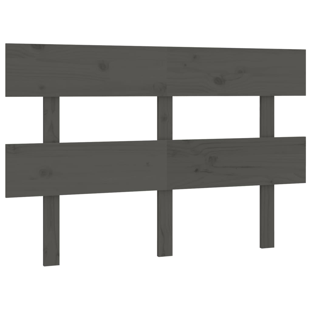 Uzglavlje za krevet sivo 138 x 3 x 81 cm od masivne borovine