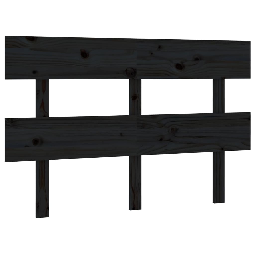 Uzglavlje za krevet crno 138 x 3 x 81 cm od masivne borovine