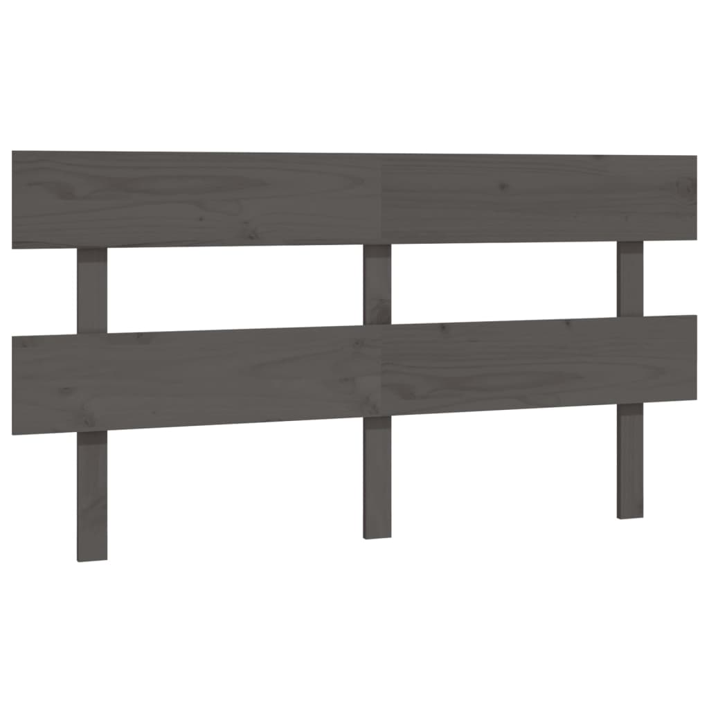 Uzglavlje za krevet sivo 154 x 3 x 81 cm od masivne borovine