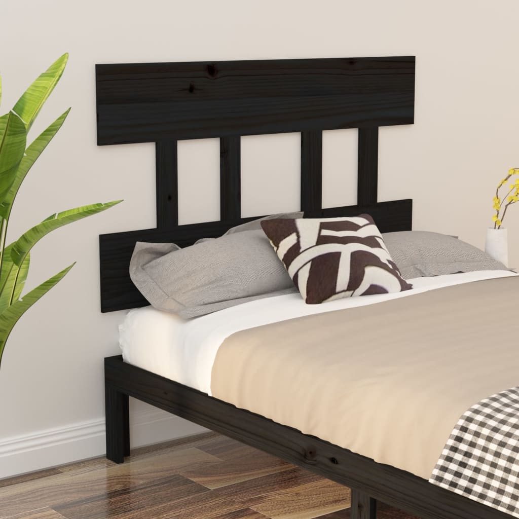Uzglavlje za krevet crni 103,5 x 3 x 81 cm od masivne borovine