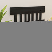 Uzglavlje za krevet crni 123,5x3x81 cm od masivne borovine