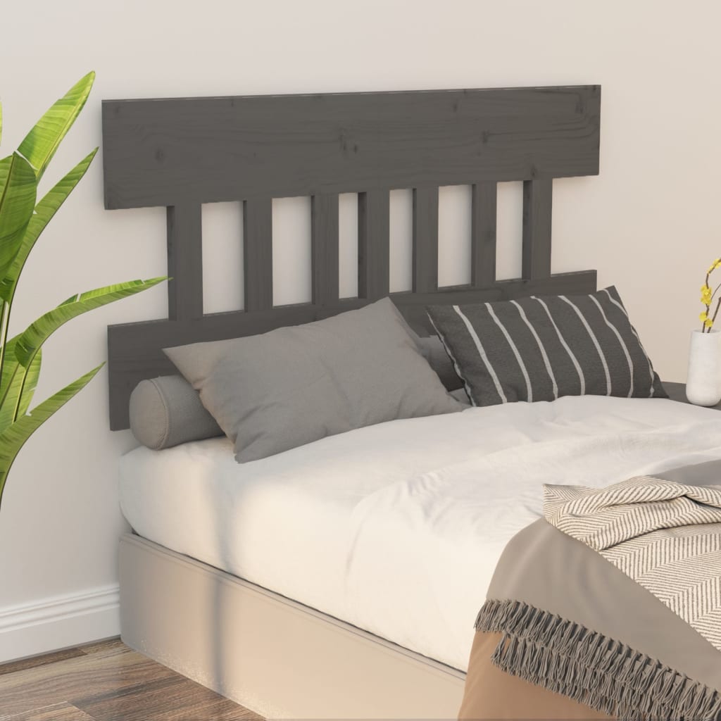 Uzglavlje za krevet sivo 143,5 x 3 x 81 cm od masivne borovine