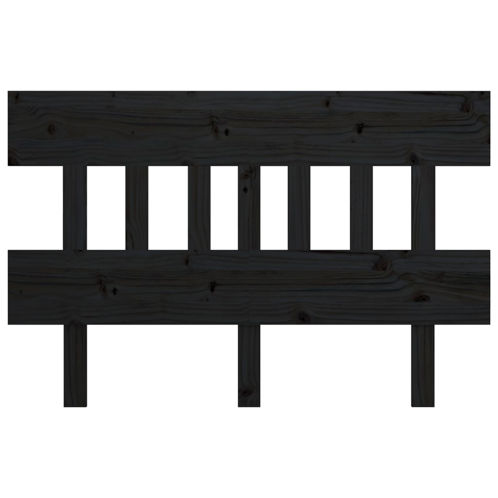 Uzglavlje za krevet crno 143,5 x 3 x 81 cm od masivne borovine