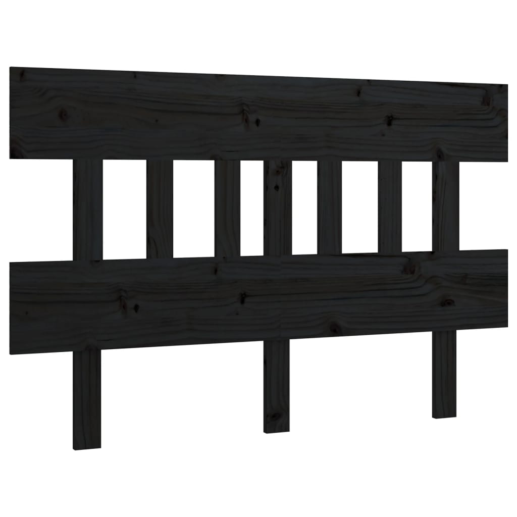 Uzglavlje za krevet crni 203,5x3x81 cm od masivne borovine