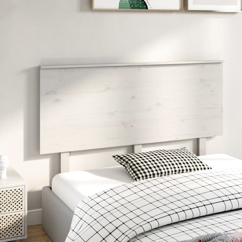Uzglavlje za krevet bijelo 144x6x82,5 cm od masivne borovine