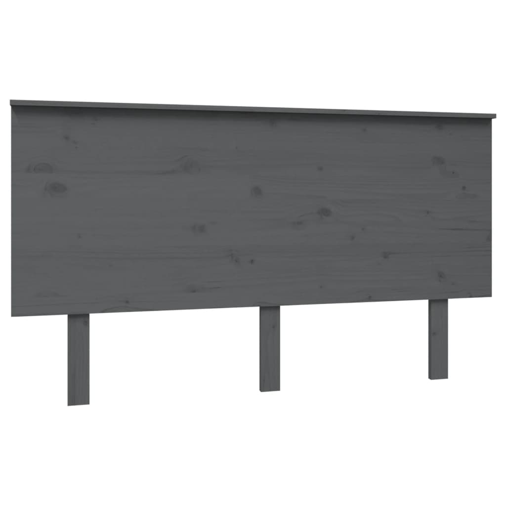 Uzglavlje za krevet sivo 144 x 6 x 82,5 cm od masivne borovine