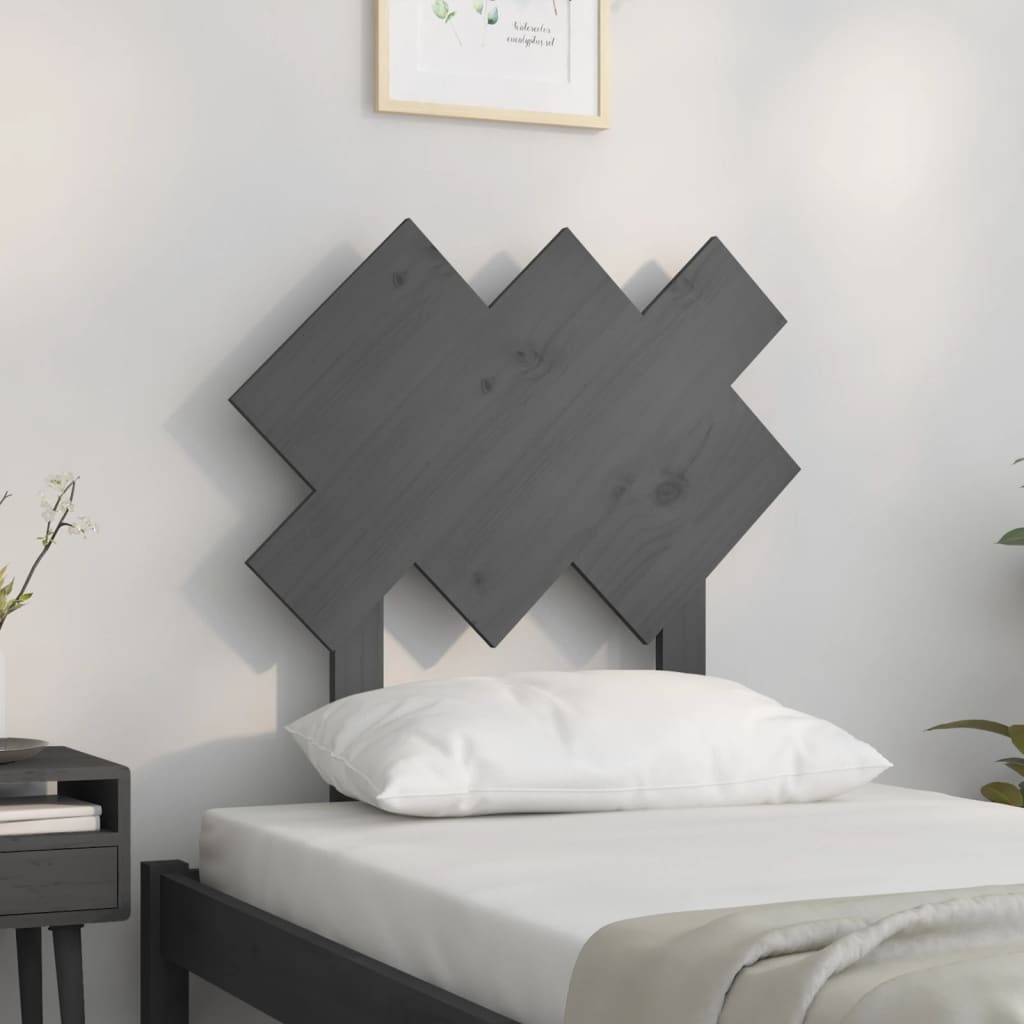 Uzglavlje za krevet sivi 72,5x3x81 cm od masivne borovine