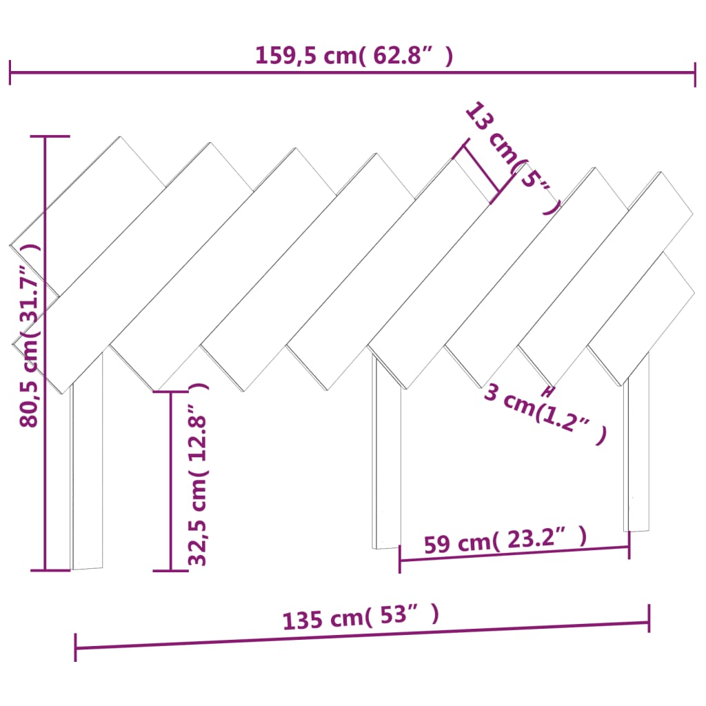 Uzglavlje za krevet boja meda 159,5x3x80,5 cm masivna borovina