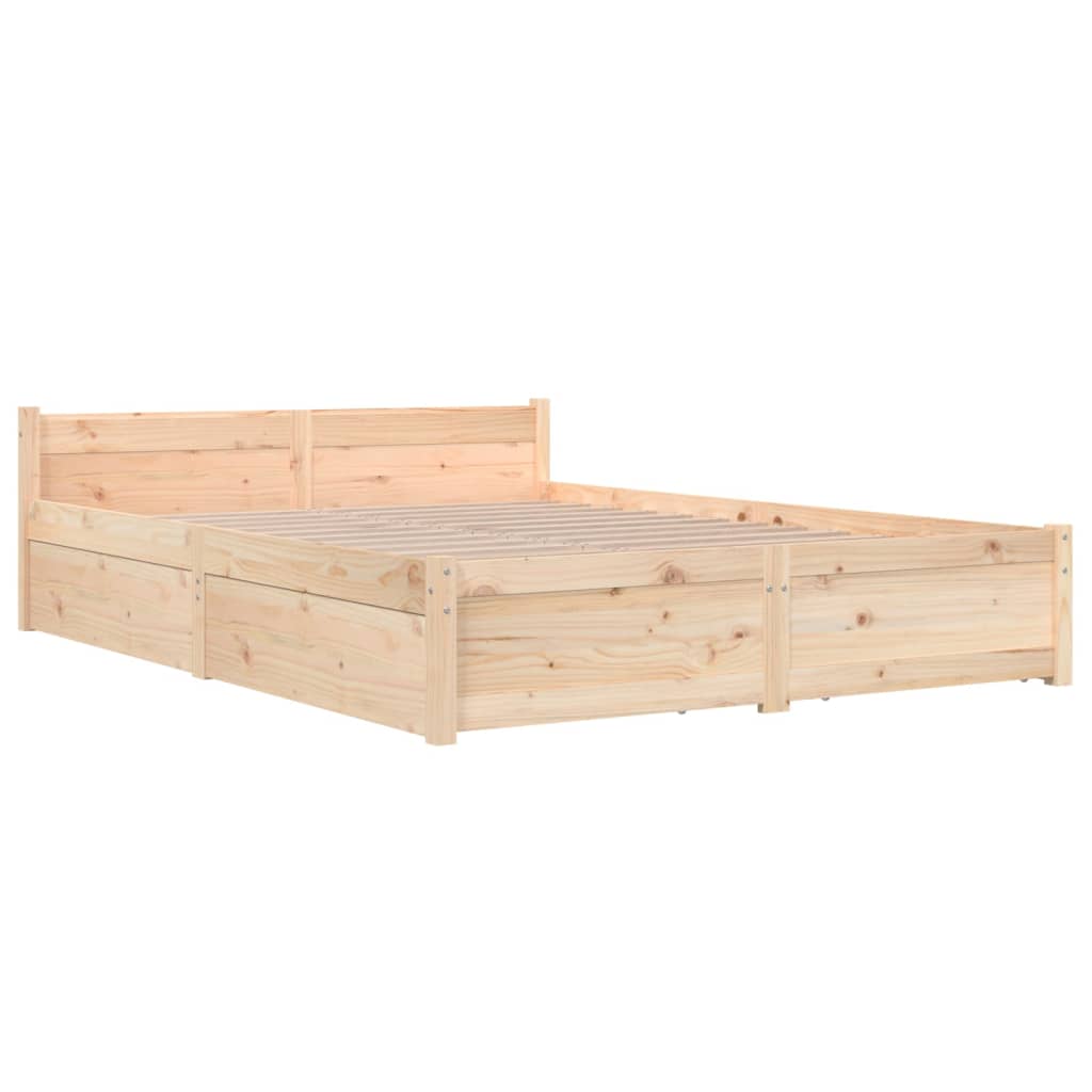 Okvir za krevet s ladicama 135 x 190 cm bračni
