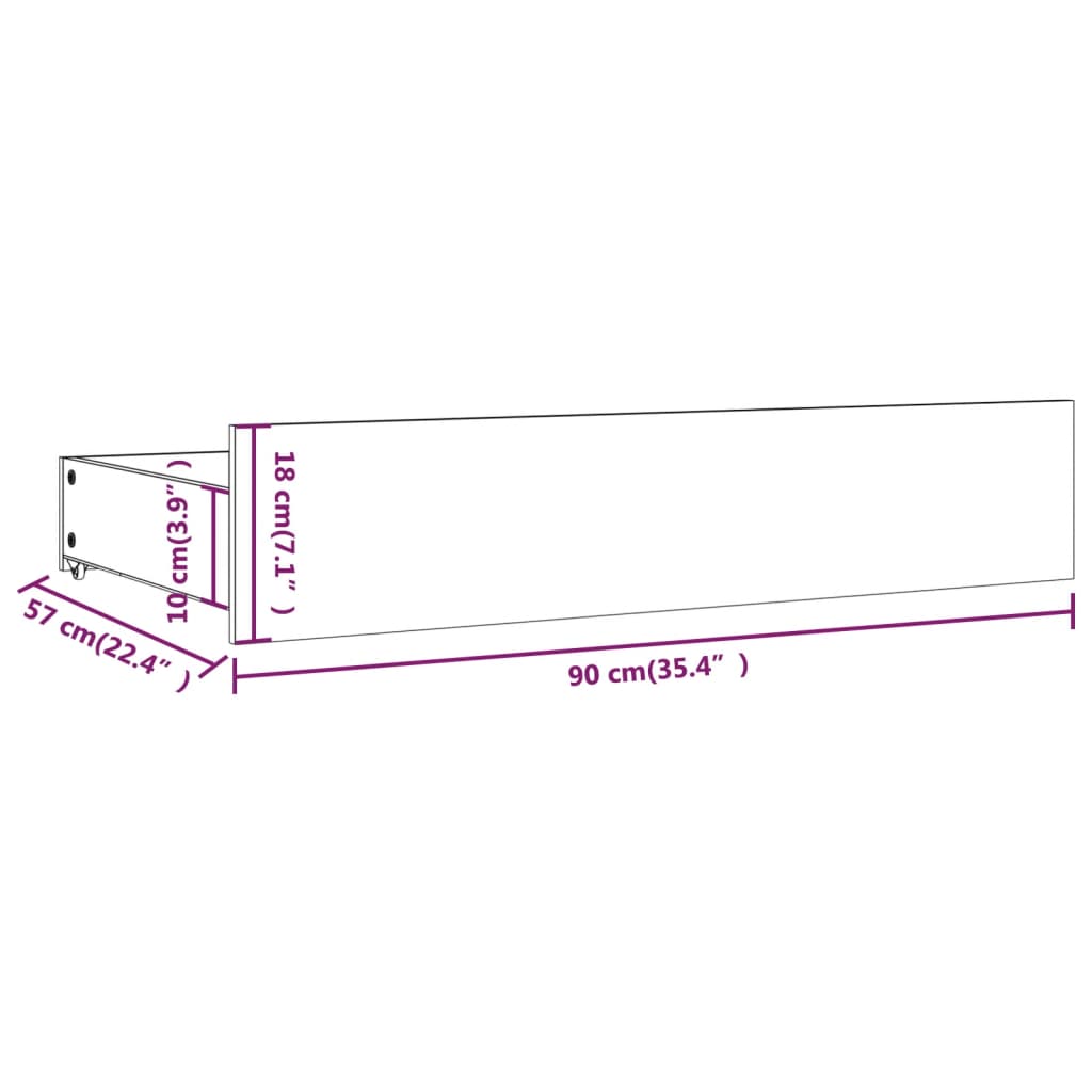 Okvir za krevet s ladicama 140 x 190 cm
