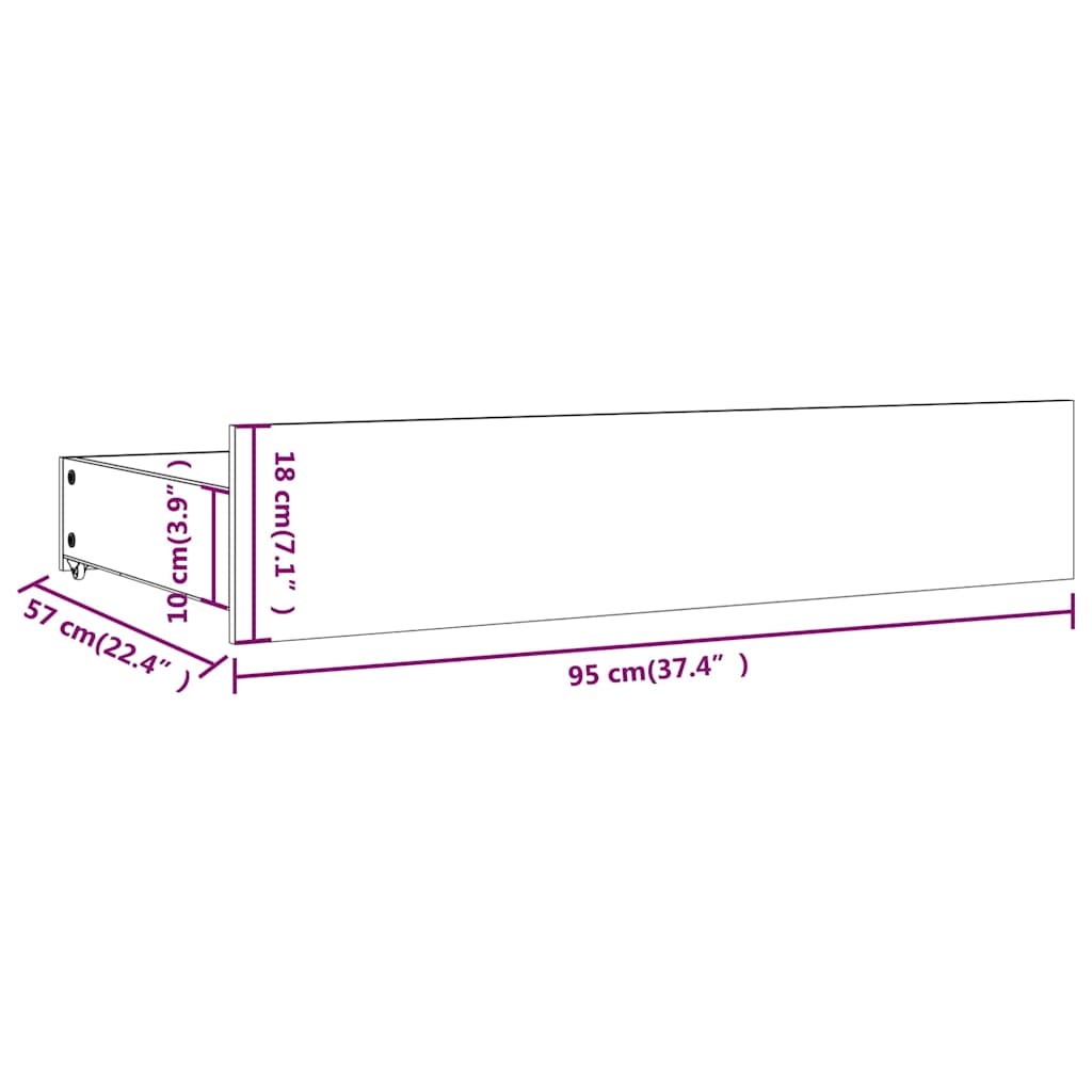 Okvir za krevet s ladicama bijeli 120 x 200 cm