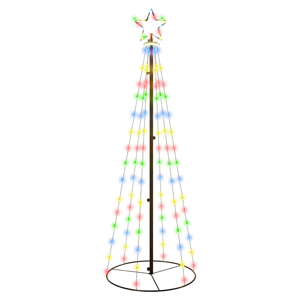 Stožasto božićno drvce šareno 108 LED žarulja 70 x 180 cm