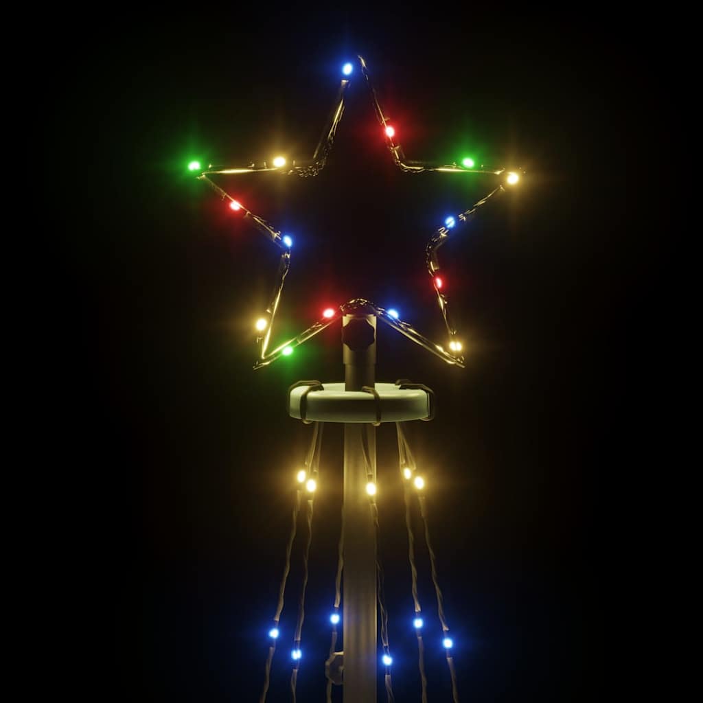 Stožasto božićno drvce šareno 108 LED žarulja 70 x 180 cm