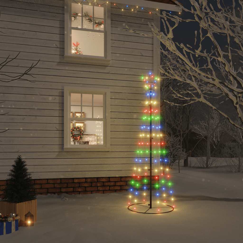 Stožasto božićno drvce šareno 108 LED žarulja 70 x 180 cm