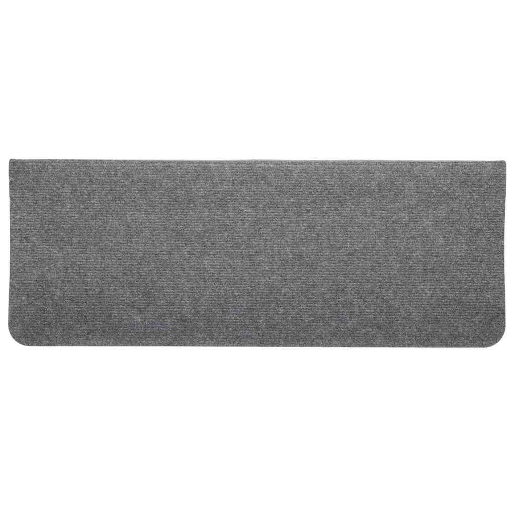 Samoljepljivi otirači za stepenice 15 kom 65x24,5x3,5 cm sivi