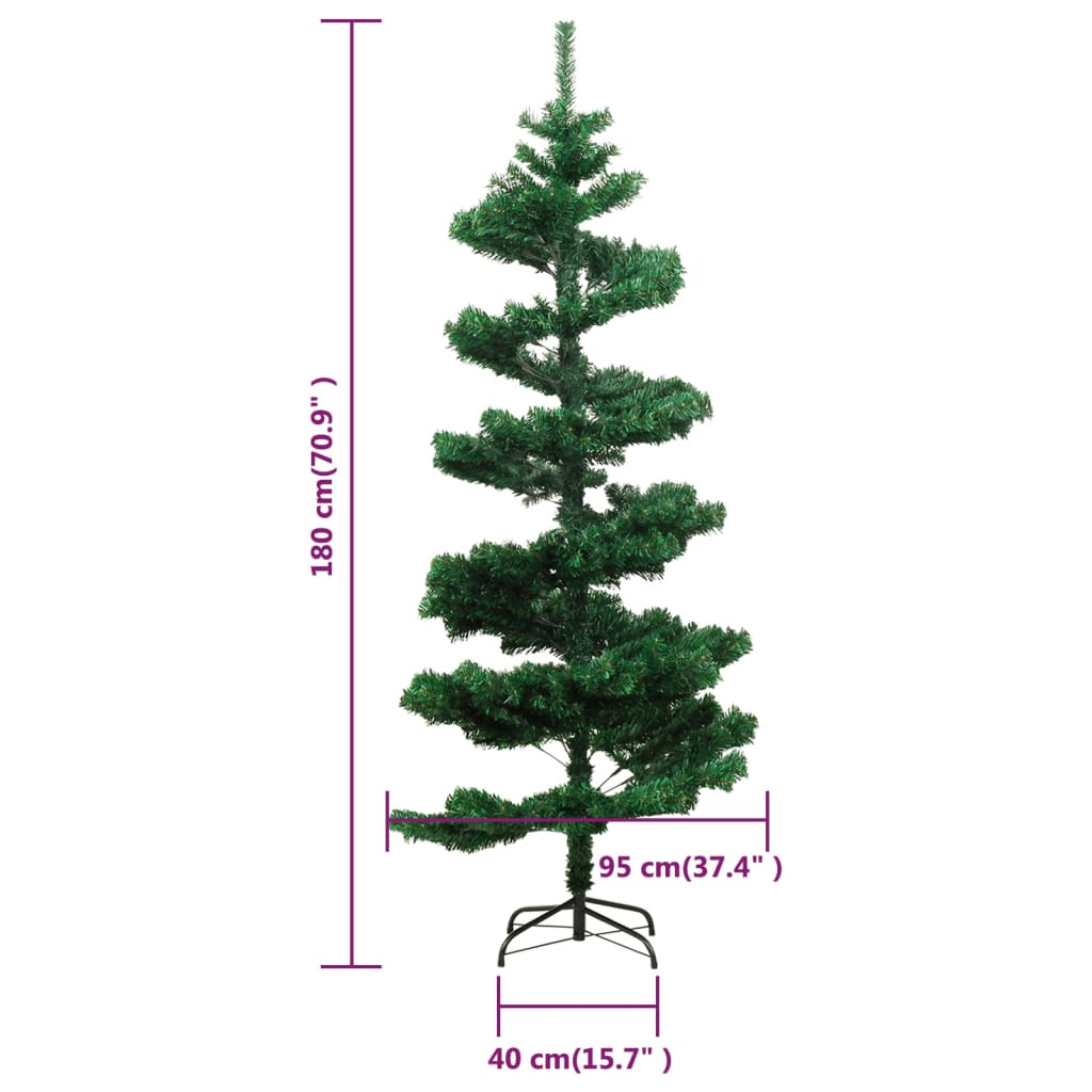 Spiralno osvijetljeno božićno drvce sa stalkom zeleno 180cm PVC