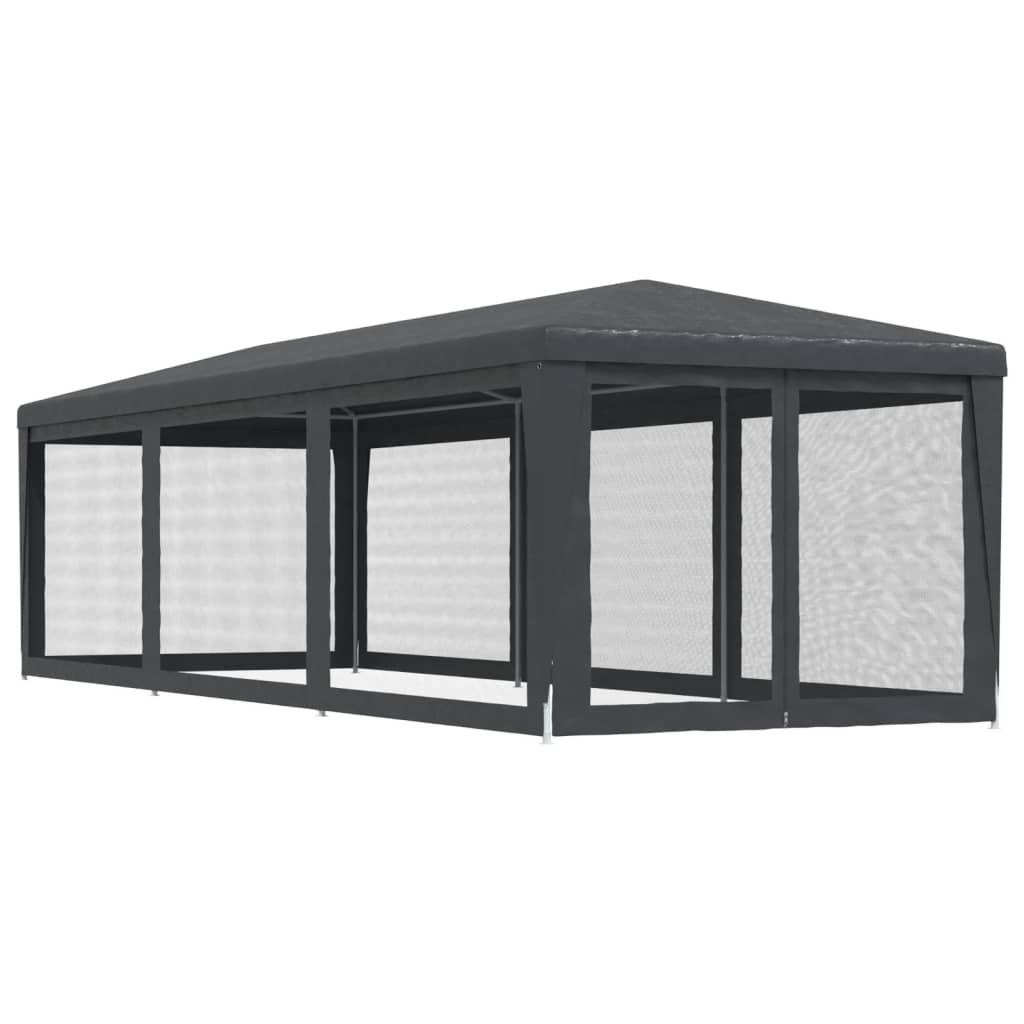 Šator za zabave sa8 mrežastih bočnih zidova antracit 3x9 m HDPE