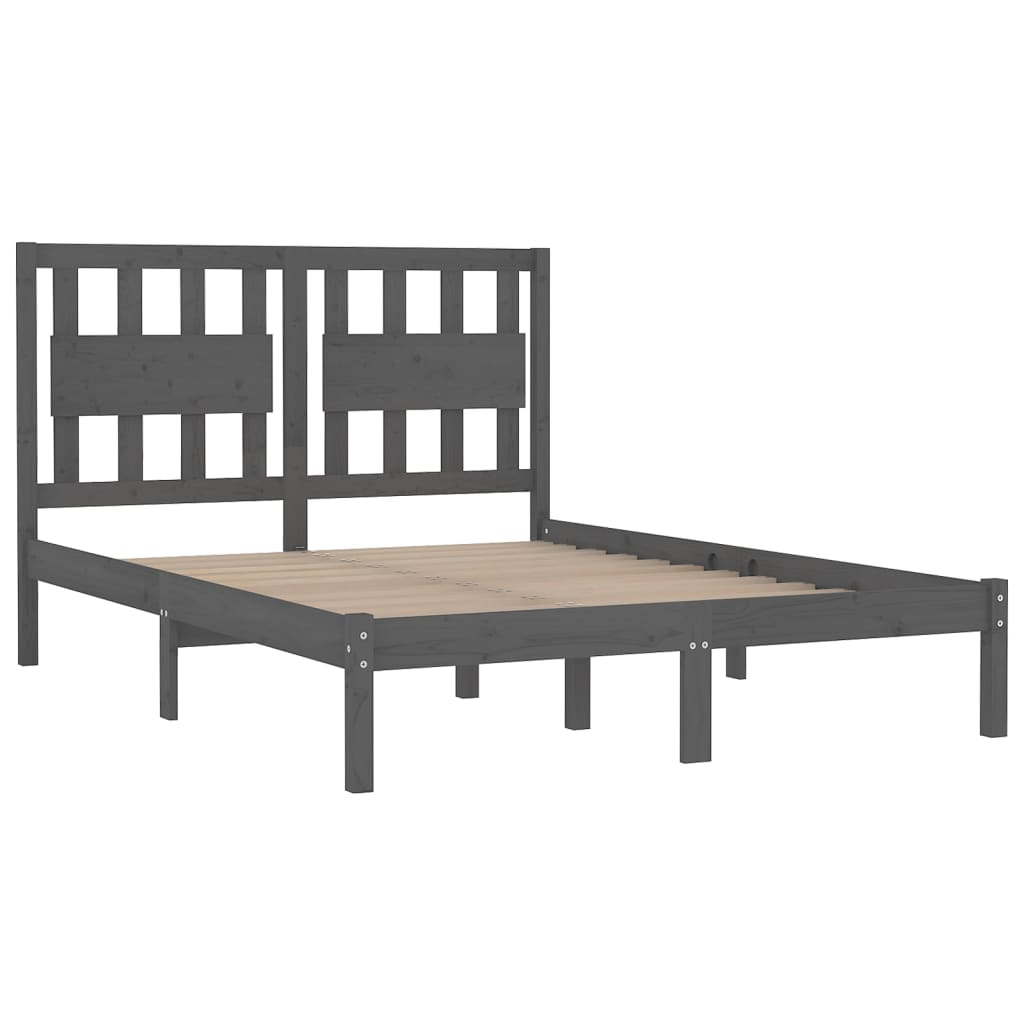 Okvir za krevet od masivne borovine sivi 200 x 200 cm