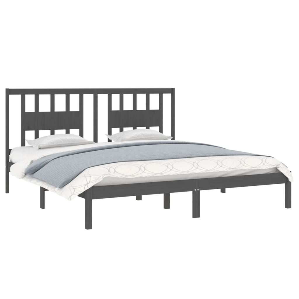 Okvir za krevet od masivne borovine sivi 200 x 200 cm