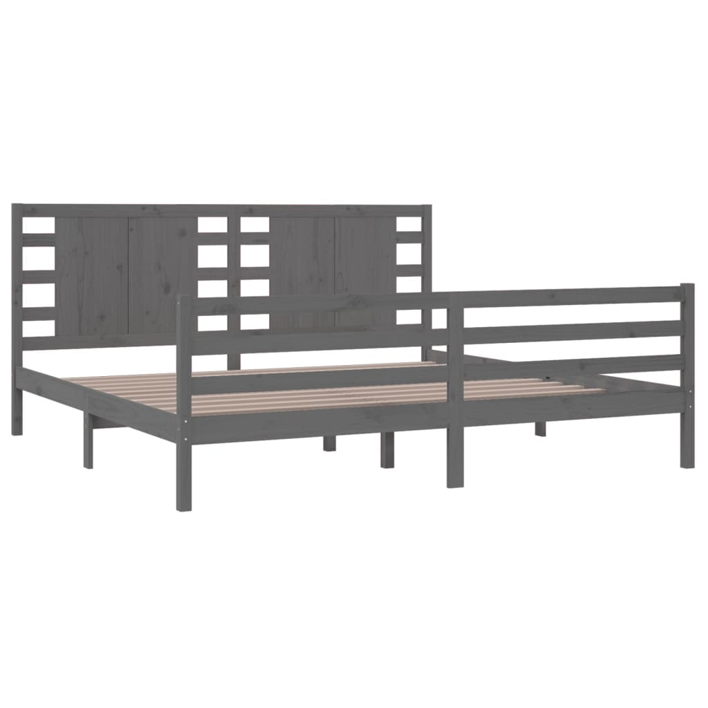Okvir za krevet od masivne borovine sivi 200 x 200 cm