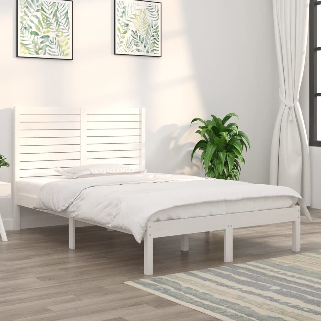 Okvir za krevet masivno drvo bijeli 120x190 cm mali bračni