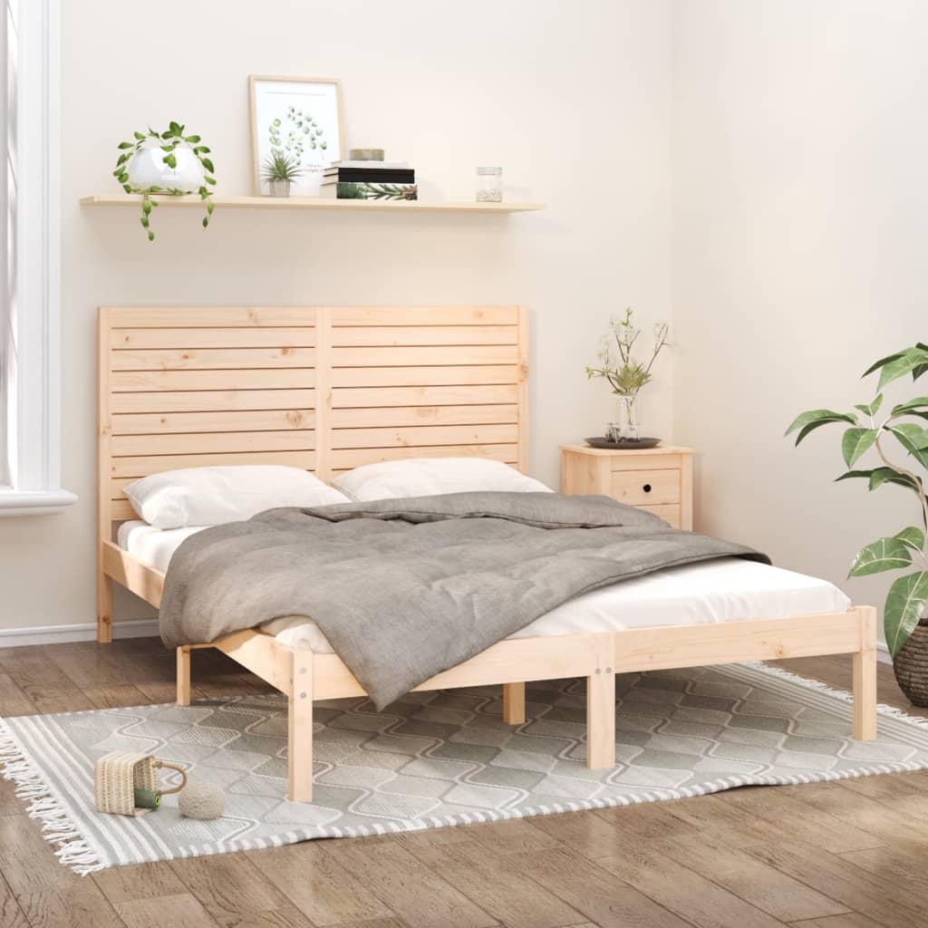 Okvir za krevet od masivnog drva 150 x 200 cm veliki bračni