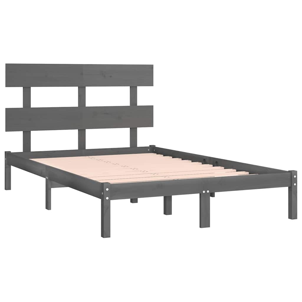 Okvir za krevet od masivne borovine sivi 200 x 200 cm