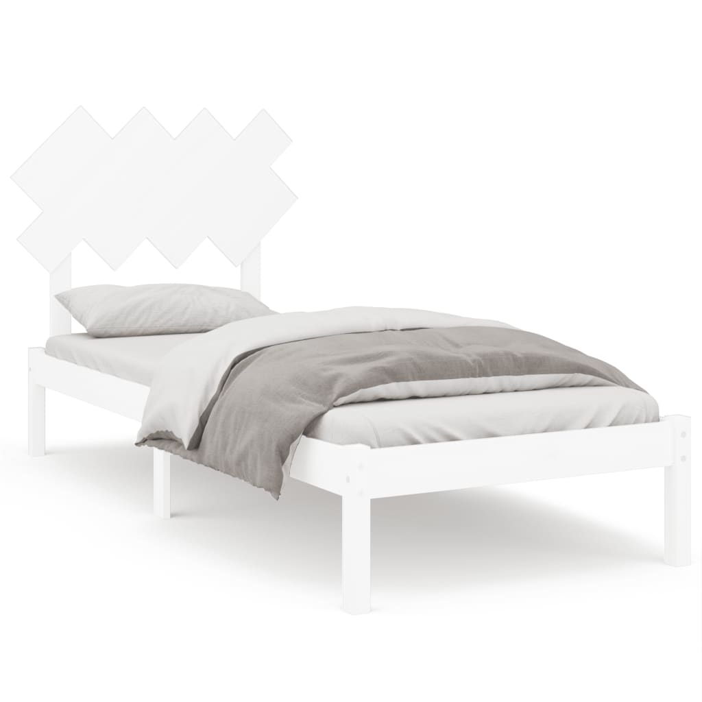 Okvir za krevet bijeli 90x190 cm jednokrevetni masivno drvo