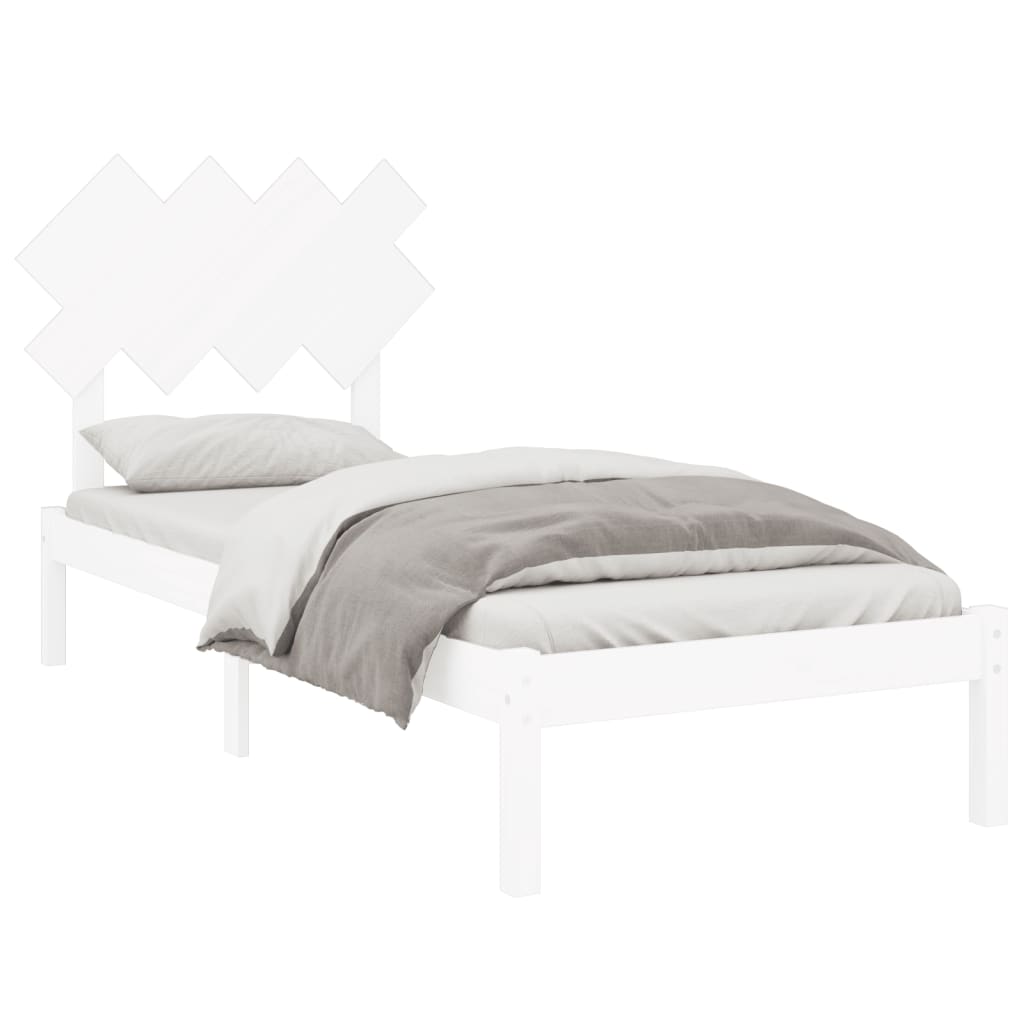 Okvir za krevet bijeli 90x190 cm jednokrevetni masivno drvo