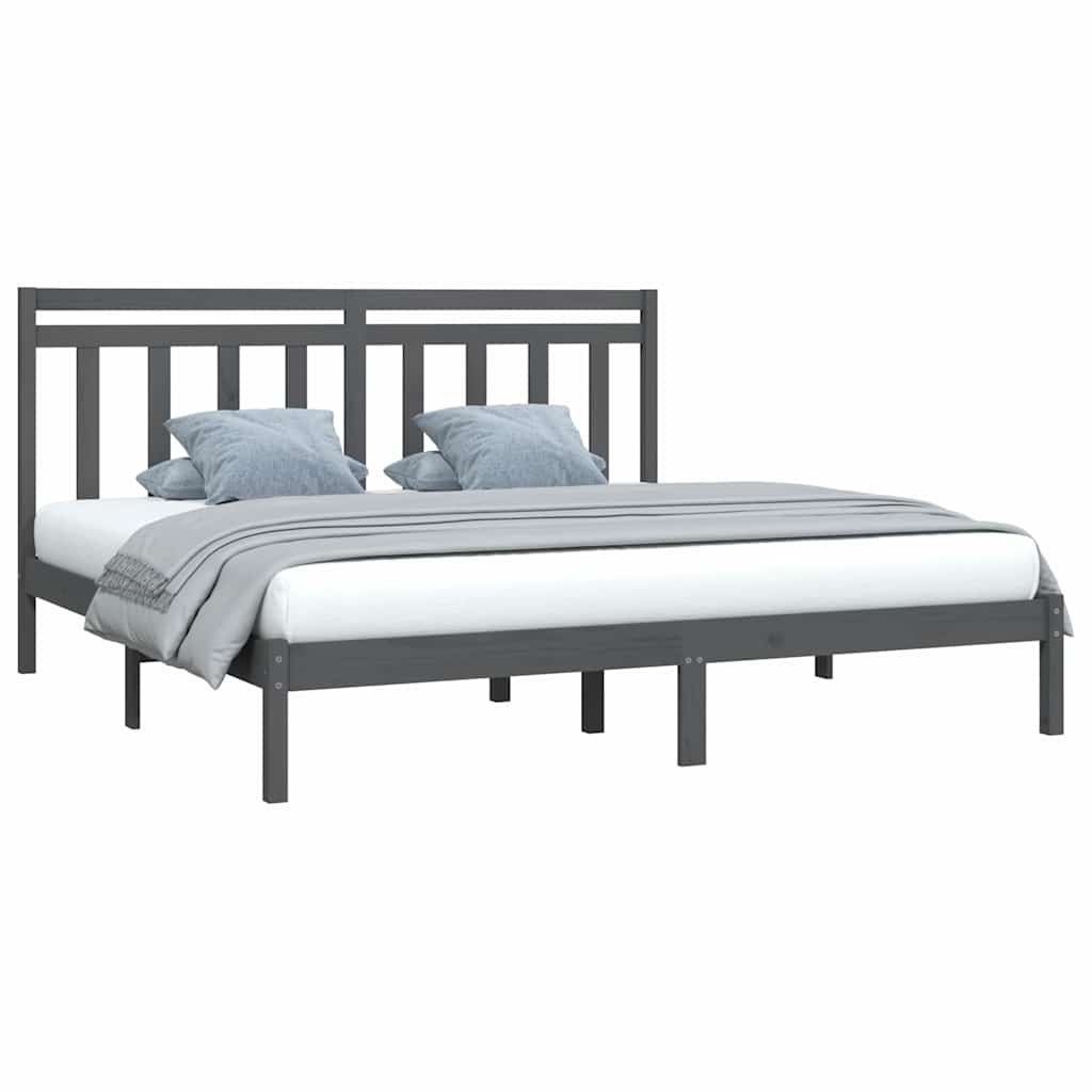 Okvir za krevet od masivne borovine sivi 200 x 200 cm