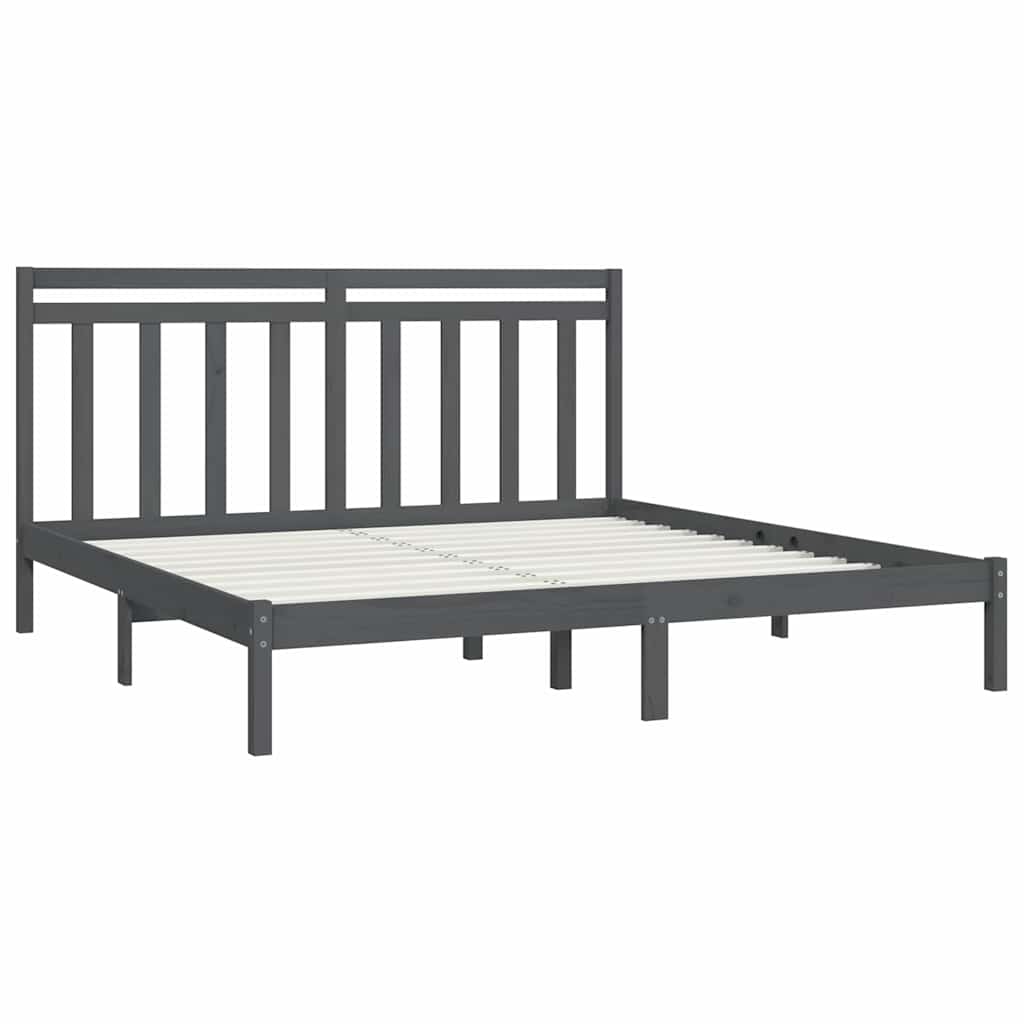 Okvir za krevet od masivne borovine sivi 200 x 200 cm